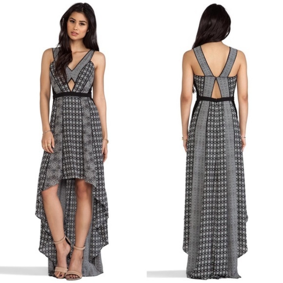 BCBGMaxAzria Dresses & Skirts - BCBGMaxAzria Cai Geometric Cut Out Hi Low Dress
